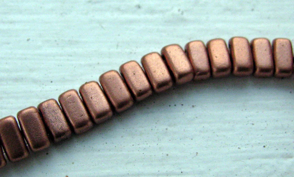 CzechMates Bricks - Matte Metalic Copper, 1 sträng CzechMates