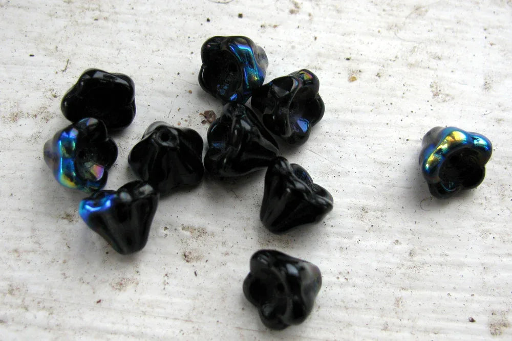 Tjeckiska Änglakjolar/Blommor - Jet AB, 6x8mm, 10-pack Hilmas Pyssel