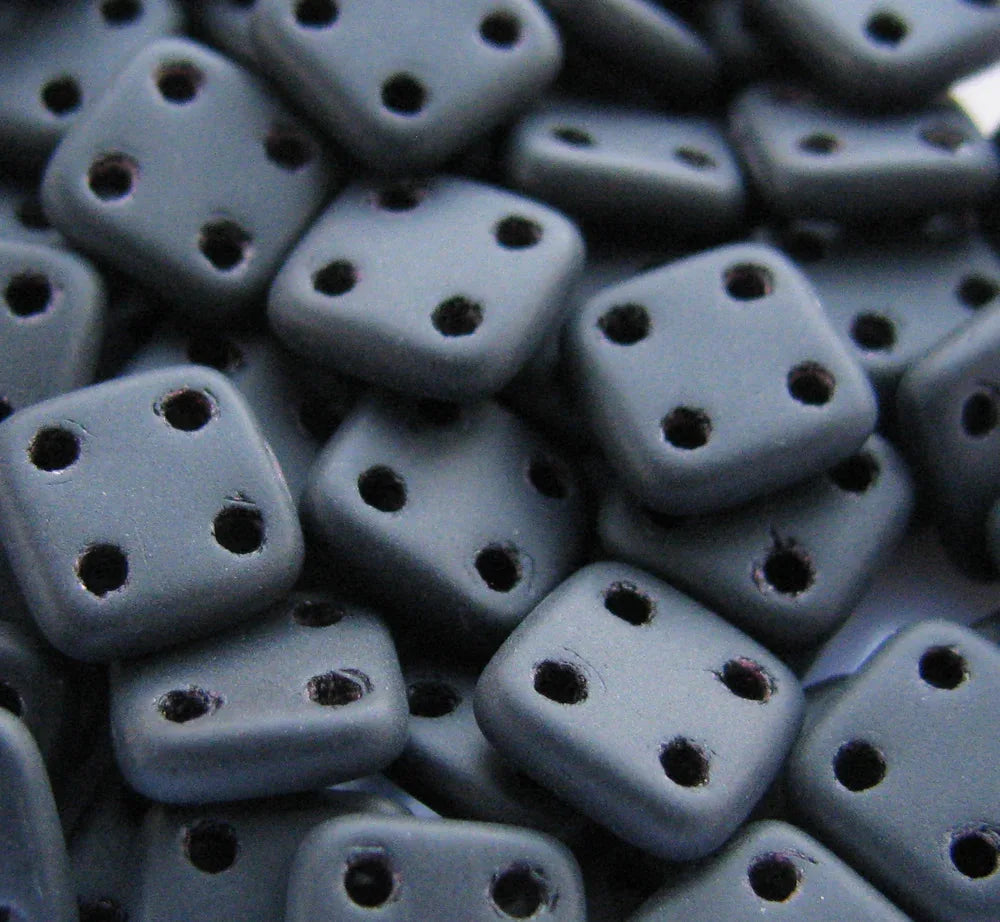 CzechMates QuadraTile - Matte Jet 6x6x2mm, 10 gram CzechMates