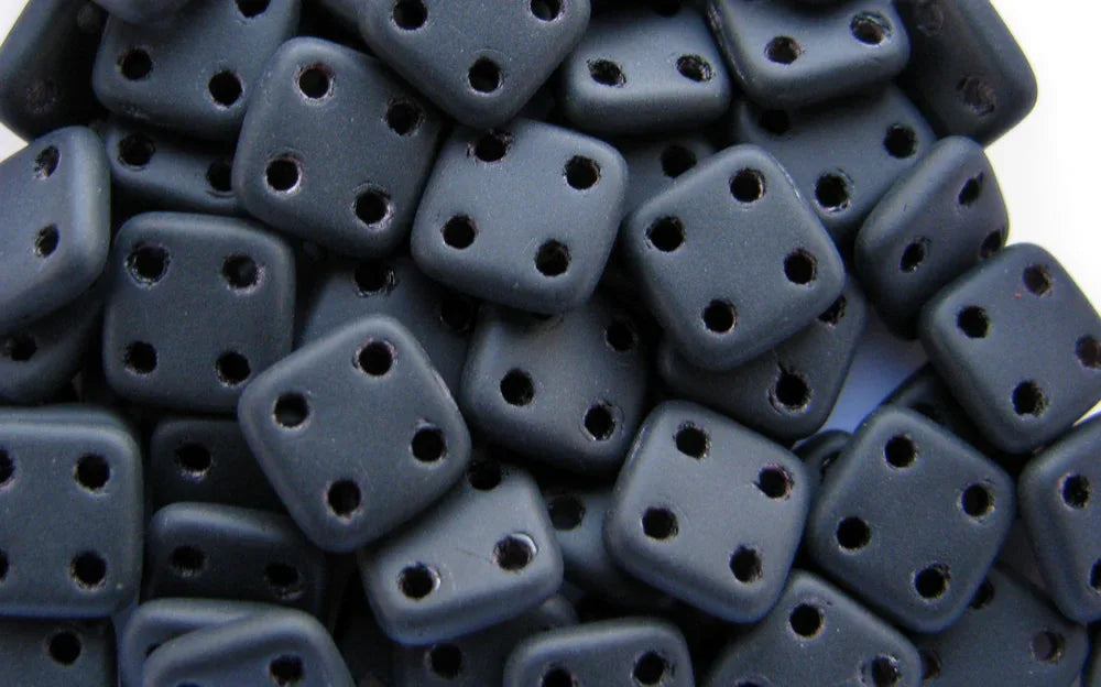 CzechMates QuadraTile - Matte Jet 6x6x2mm, 10 gram CzechMates