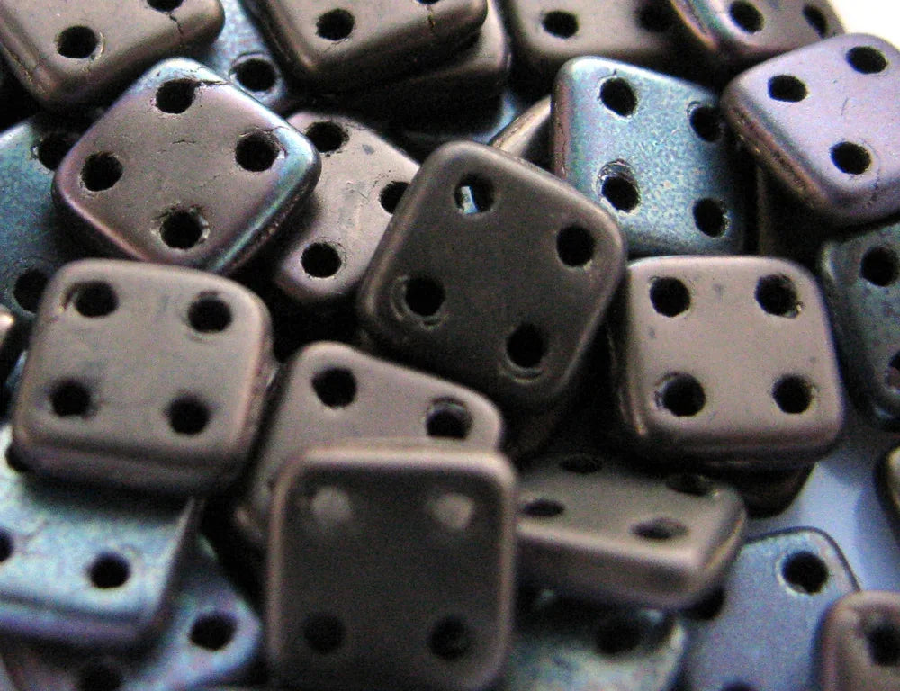 CzechMates QuadraTile - Jet Matte Bronze Vega 6x6x2mm, 10 gram CzechMates