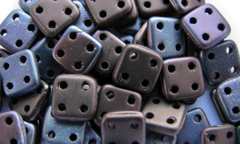 CzechMates QuadraTile - Jet Matte Bronze Vega 6x6x2mm, 10 gram CzechMates