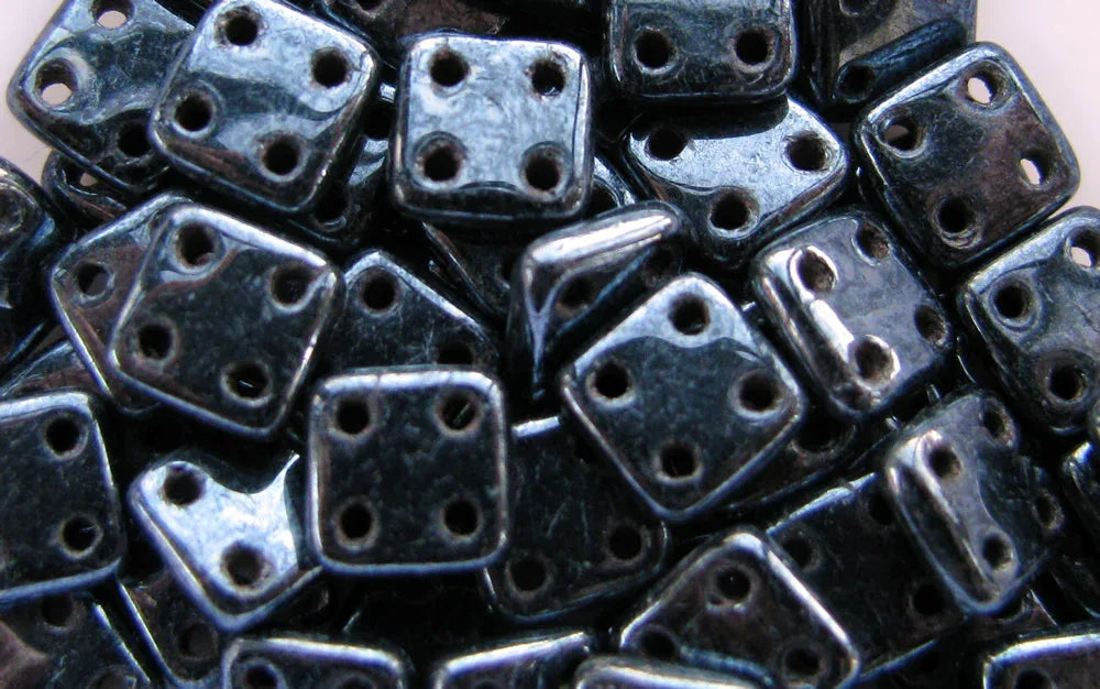 CzechMates QuadraTile - Jet Hematite 6x6x2mm, 10 gram CzechMates