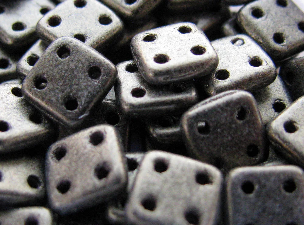 CzechMates QuadraTile - Matte Metallic Bronze Copper 6x6x2mm, 10 gram CzechMates