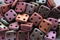 CzechMates QuadraTile - Matte Metallic Bronze Iris 6x6x2mm, 10 gram CzechMates
