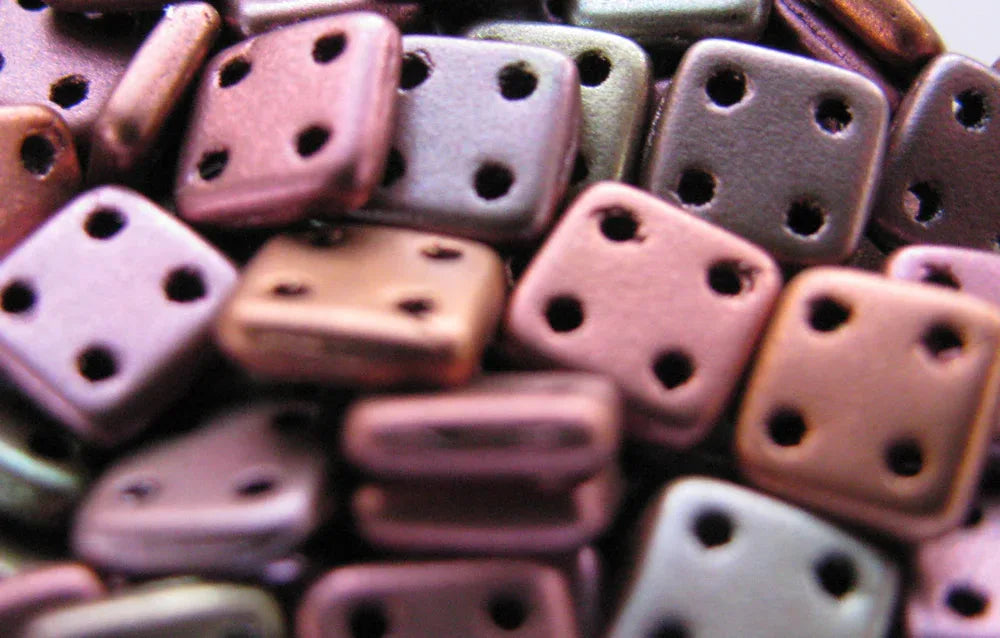 CzechMates QuadraTile - Matte Metallic Bronze Iris 6x6x2mm, 10 gram CzechMates