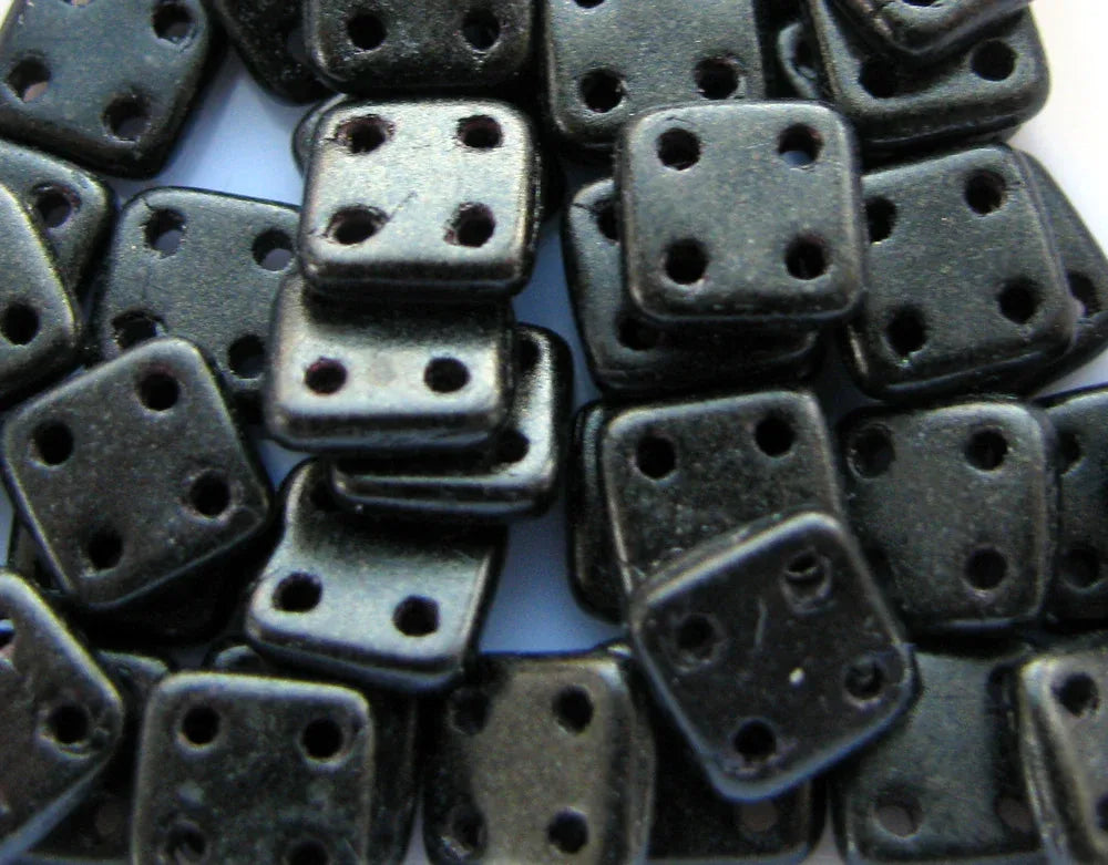 CzechMates QuadraTile - Metallic Suede Dark Green 6x6x2mm, 10 gram CzechMates