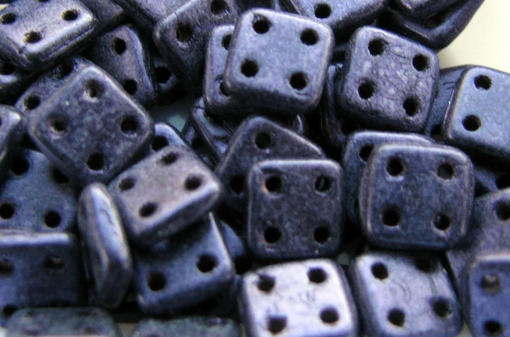 CzechMates QuadraTile - Metallic Suede Purple 6x6x2mm, 10 gram CzechMates