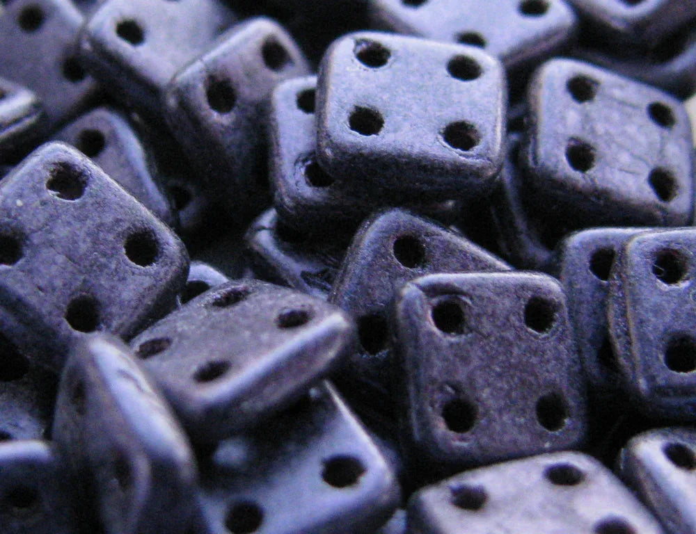 CzechMates QuadraTile - Metallic Suede Purple 6x6x2mm, 10 gram CzechMates