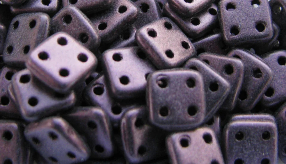 CzechMates QuadraTile - Metallic Suede Pink 6x6x2mm, 10 gram CzechMates