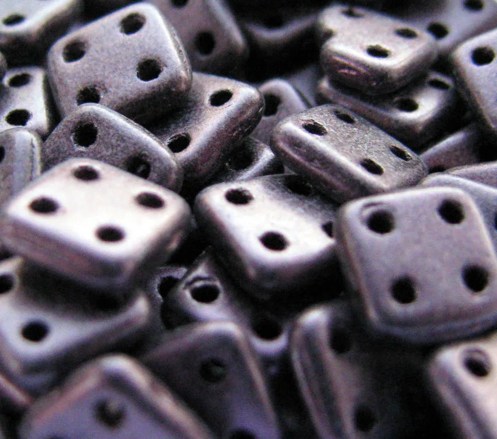 CzechMates QuadraTile - Metallic Suede Pink 6x6x2mm, 10 gram CzechMates