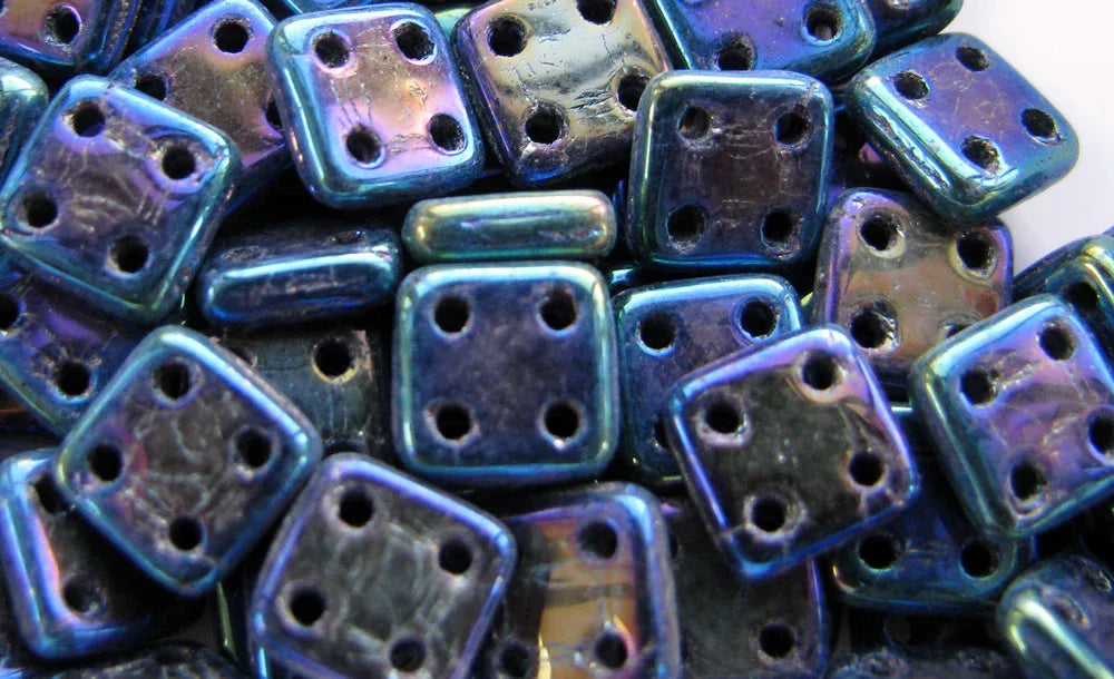 CzechMates QuadraTile - Iris Blue 6x6x2mm, 10gram CzechMates