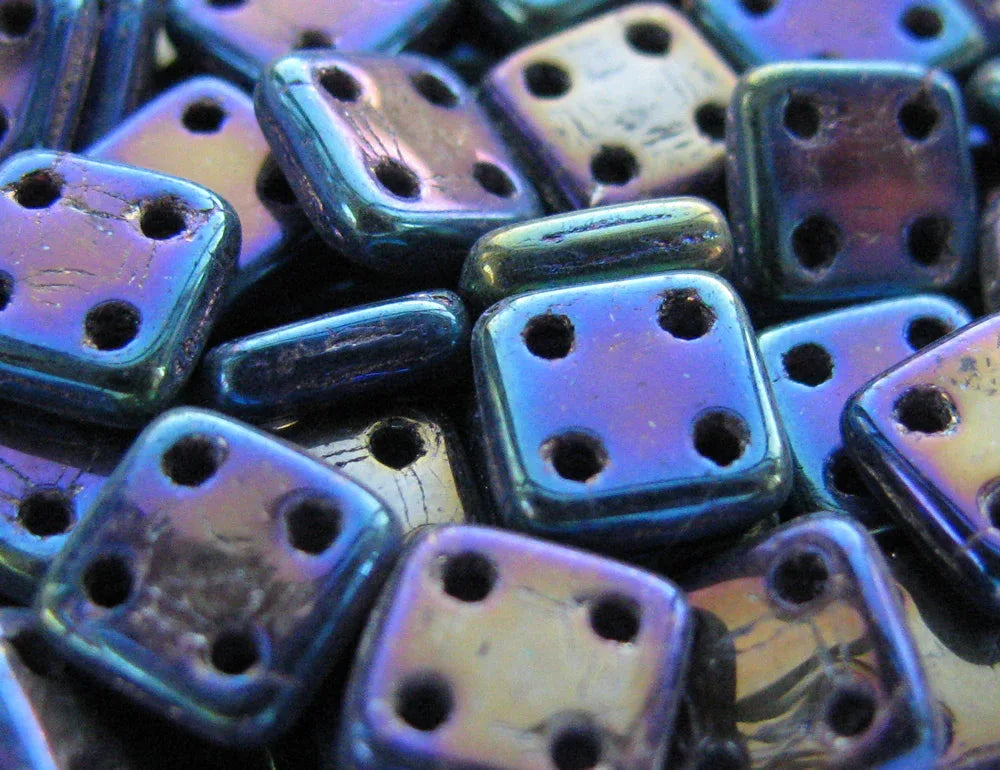 CzechMates QuadraTile - Iris Blue 6x6x2mm, 10gram CzechMates