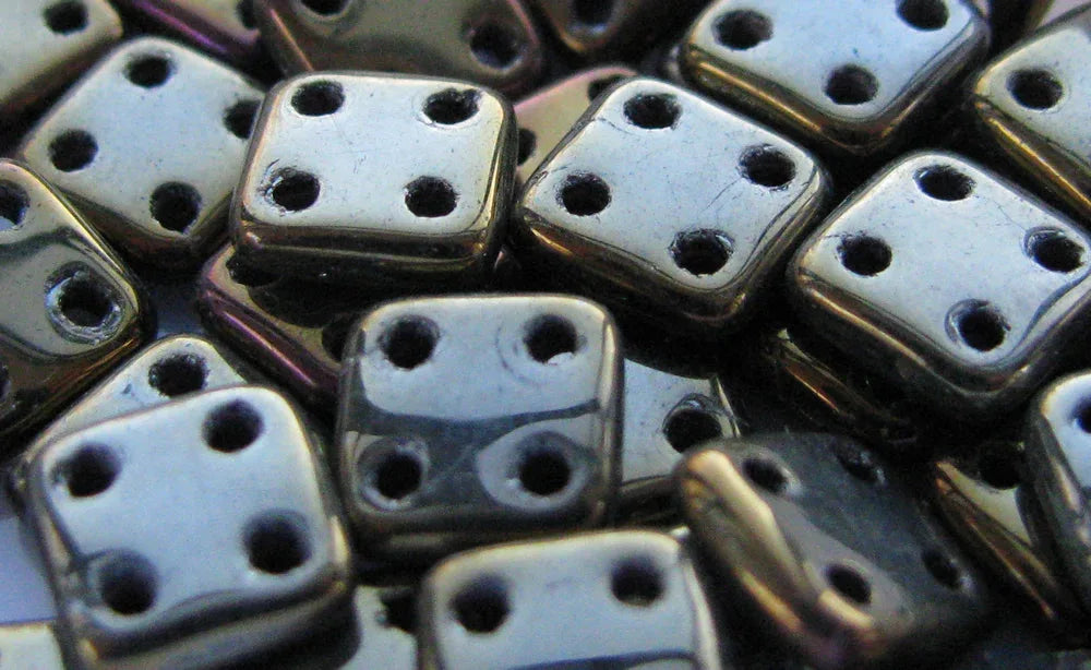 CzechMates QuadraTile - Iris Brown 6x6x2mm, 10 gram CzechMates