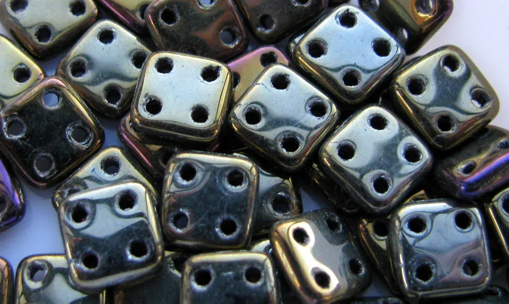 CzechMates QuadraTile - Iris Brown 6x6x2mm, 10 gram CzechMates