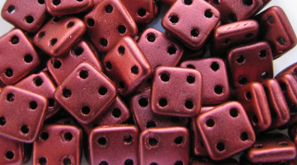 CzechMates QuadraTile - Matte Metallic Lava 6x6x2mm, 10 gram CzechMates