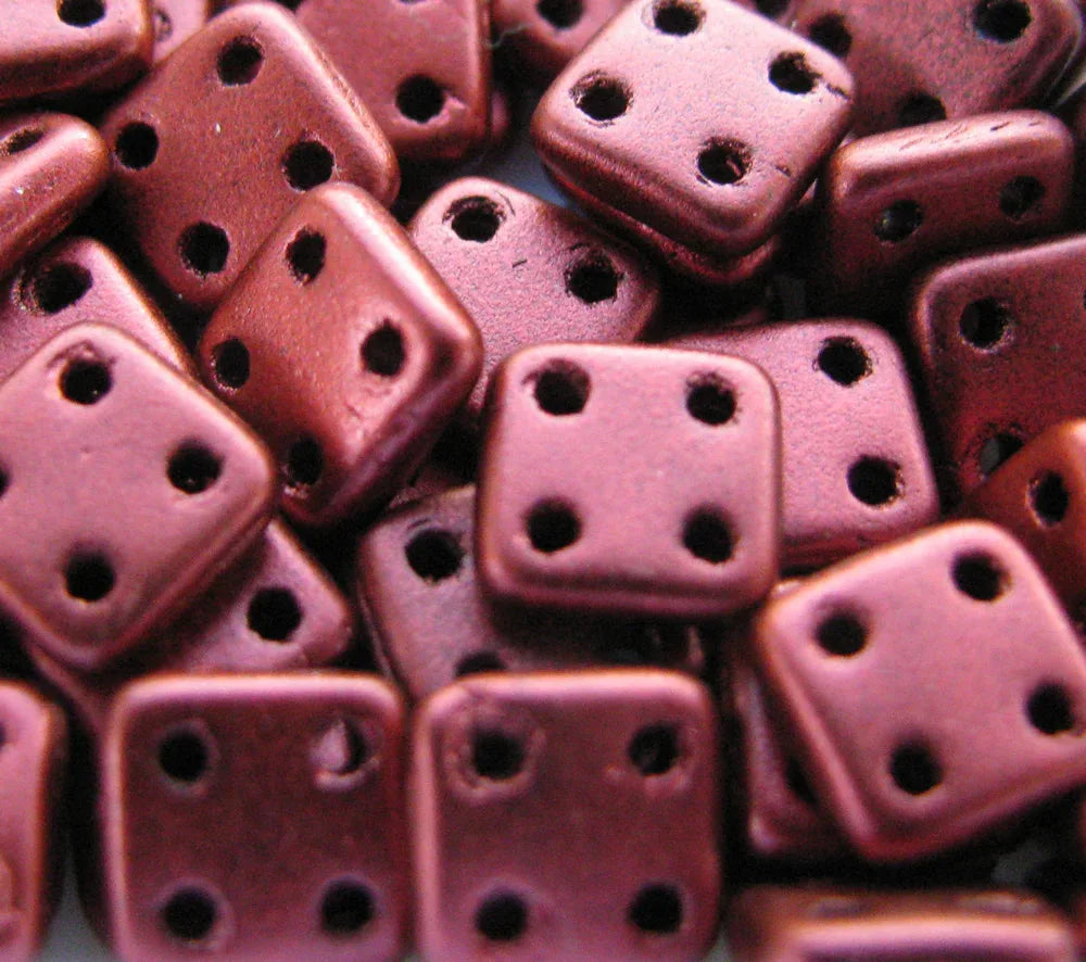 CzechMates QuadraTile - Matte Metallic Lava 6x6x2mm, 10 gram CzechMates