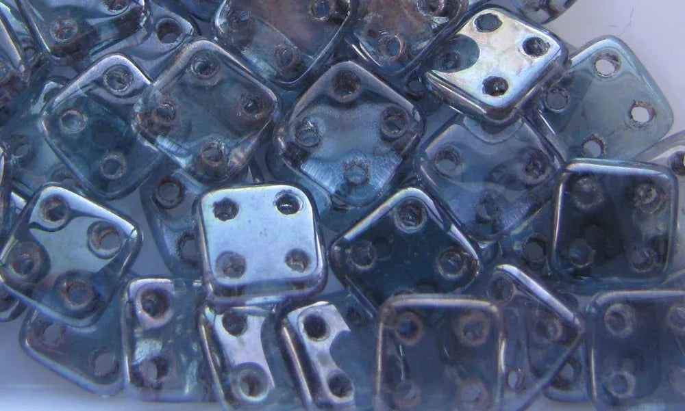 CzechMates QuadraTile - Luster Transparent Amy 6x6x2mm, 10 gram CzechMates