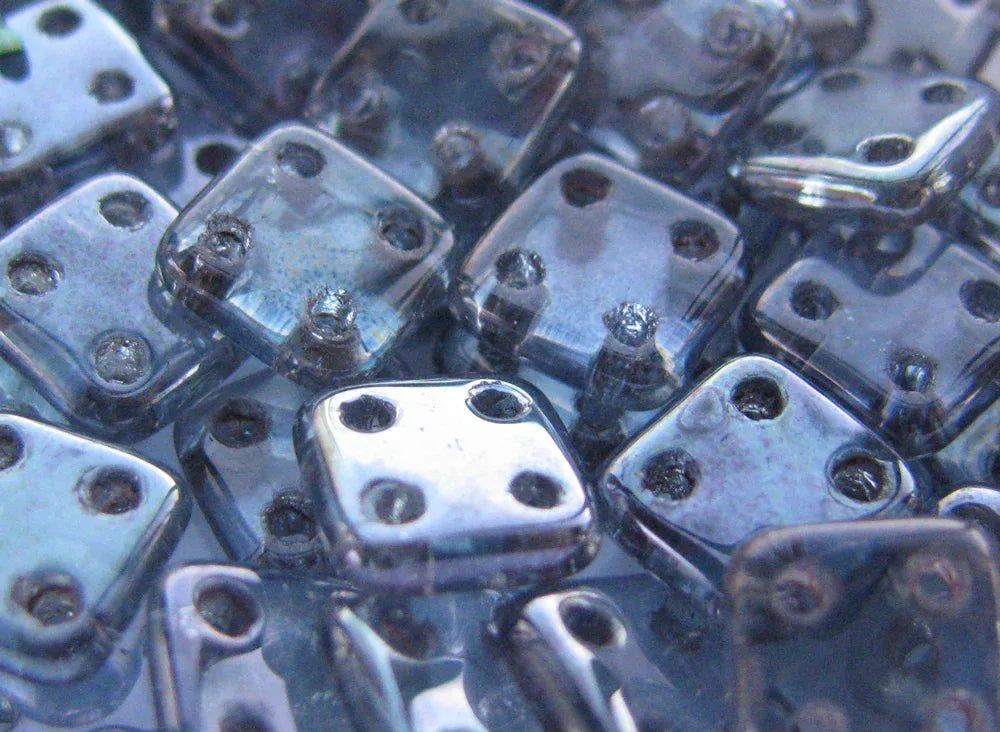 CzechMates QuadraTile - Luster Transparent Amy 6x6x2mm, 10 gram CzechMates