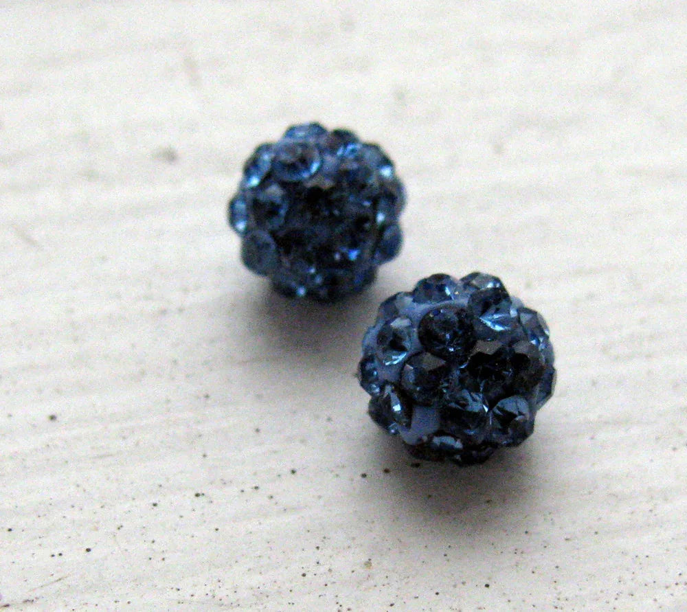 Strasspärlor halvborrade - Ljusblå 6 mm 2- pack Hilmas Pyssel