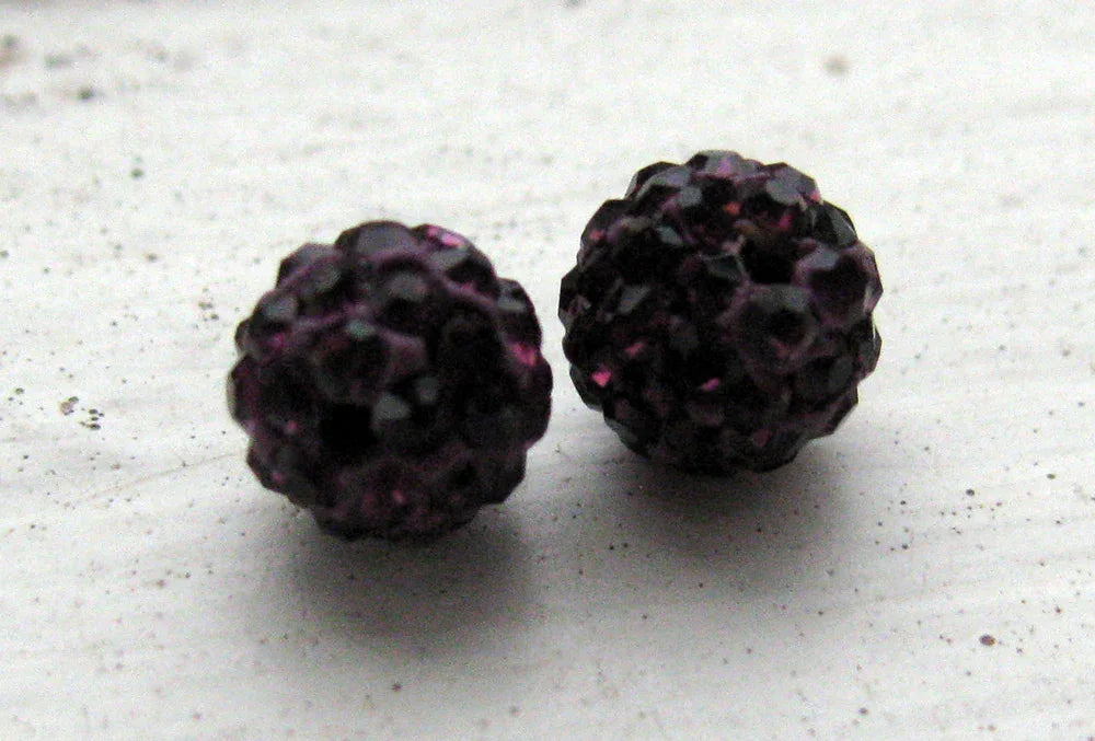 Strasspärlor Halvborrade - Lila 6 mm, 2- pack Hilmas Pyssel