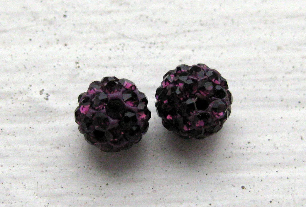 Strasspärlor Halvborrade - Lila 6 mm, 2- pack Hilmas Pyssel