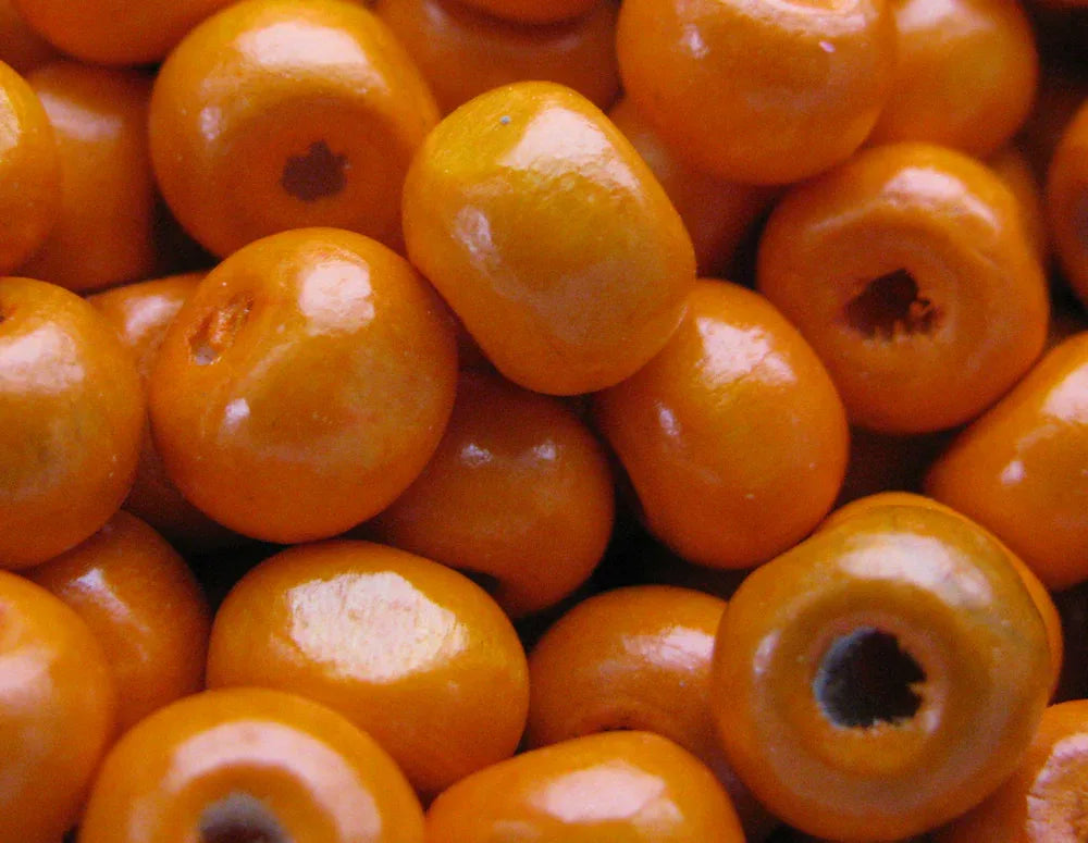 Träpärlor - Orange Runda 9mm 50 gram Hilmas Pyssel