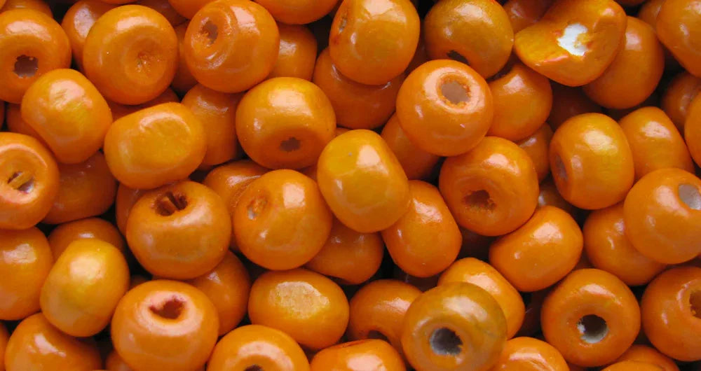 Träpärlor - Orange Runda 9mm 50 gram Hilmas Pyssel