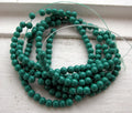Glaspärlor runda - Grönturkos, 4mm 1 sträng Hilmas Pyssel