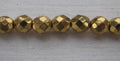 Tjeckiska Firepolish - Bright Gold 8mm, 1 sträng Hilmas Pyssel
