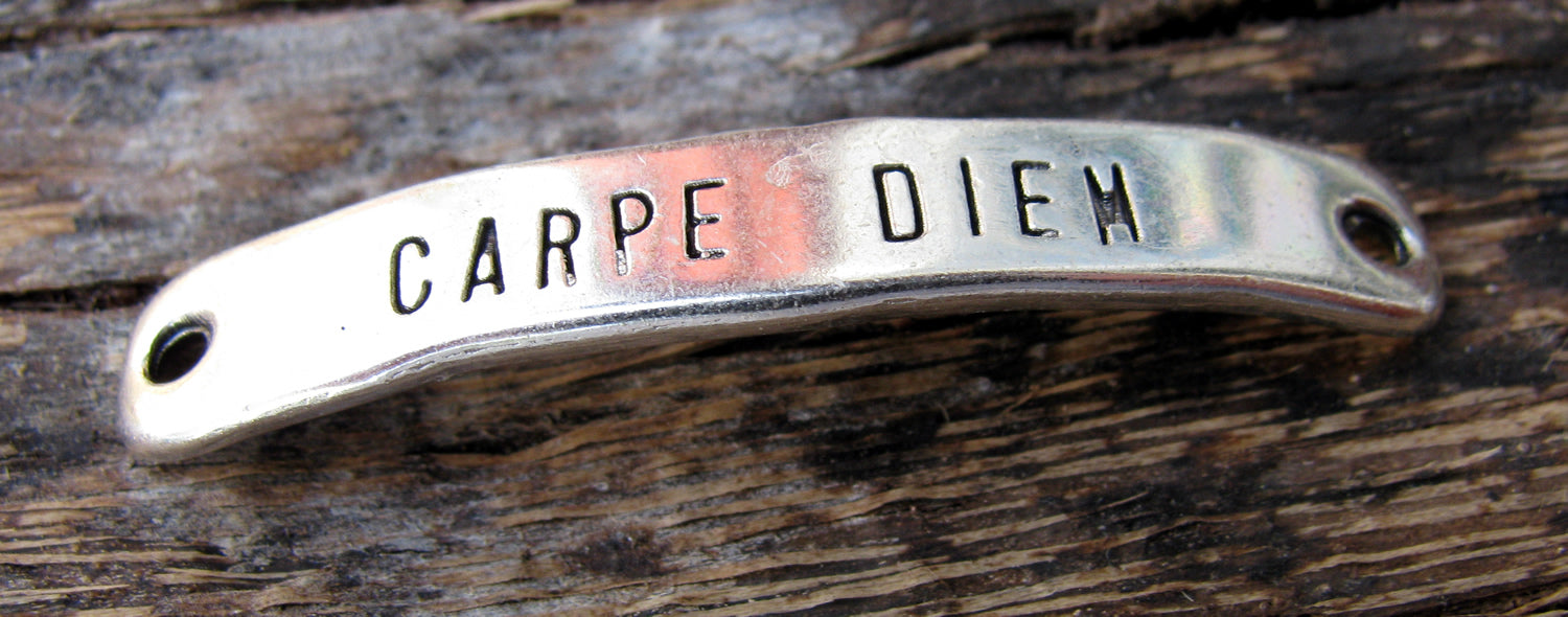 Connector Silverfärgat - Carpe Diem 40x7mm 1 styck Grekisk Metall