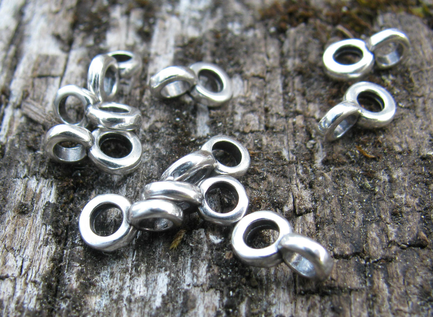 Berlockhållare Silverpläterad - Mini, 10-pack Grekisk Metall