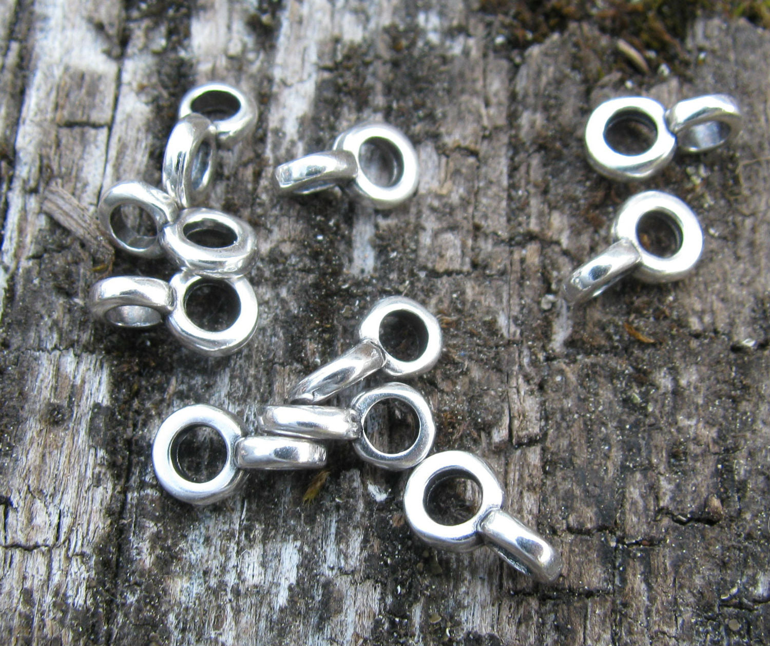 Berlockhållare Silverpläterad - Mini, 10-pack Grekisk Metall