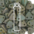 CzechMates Triangle Bead - Två hål, Copper Picasso 6mm, 9 gram CzechMates