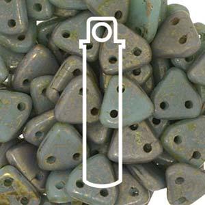 CzechMates Triangle Bead - Två hål, Copper Picasso 6mm, 9 gram CzechMates
