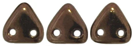 CzechMates Triangle Bead - Two Hole, Dark Bronze 6mm, 10 gram CzechMates