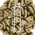 CzechMated Triangle Bead - Två hål, Bronze 6mm, 10 gram CzechMates