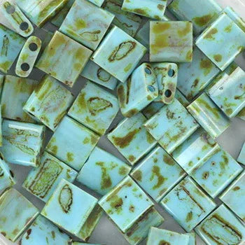 Miyuki Tila - Picasso Turquoise blue 5mm, 5 gram Miyuki