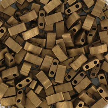 Miyuki Half Tila - Matte Metallic Gold 5x2,5mm, 5 gram Miyuki