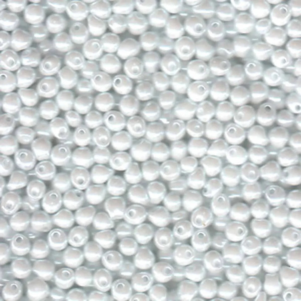 Miyuki Drop - White pearl 3,4 mm, 10 gram Miyuki