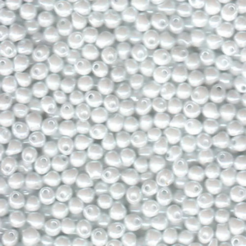 Miyuki Drop - White pearl 3,4 mm, 10 gram Miyuki