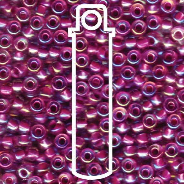 Miyuki Seed Beads - Raspberry Lined Crystal AB 6/0, 20 gram Miyuki