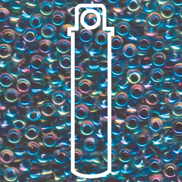 Miyuki Seed Beads - Blue Lined Crystal AB 6/0, 20 gram Miyuki