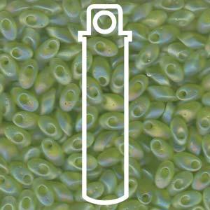 Miyuki Long Magatama - Matte Transparent Chatruese AB 4x7mm, 8,5 gram Miyuki