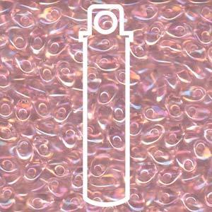 Miyuki Long Magatama - Pink Lined Crystal AB 4x7mm, 8,5 gram Miyuki