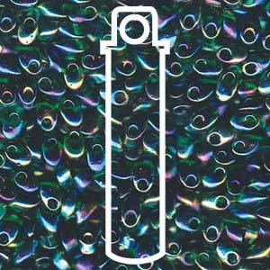 Miyuki Long Magatama - Transparent Green Luster 4x7mm 8,5gram Miyuki