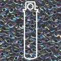 Miyuki Long Magatama - Noir Lined Crystal AB 4x7mm 8,5gram Miyuki