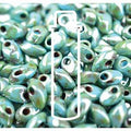 Miyuki Long Magatama - Picasso SF Green Luster 4x7mm 8,5gram Miyuki