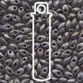 Miyuki Long Magatama - Matt Metallic Silver Grey 4x7mm Miyuki