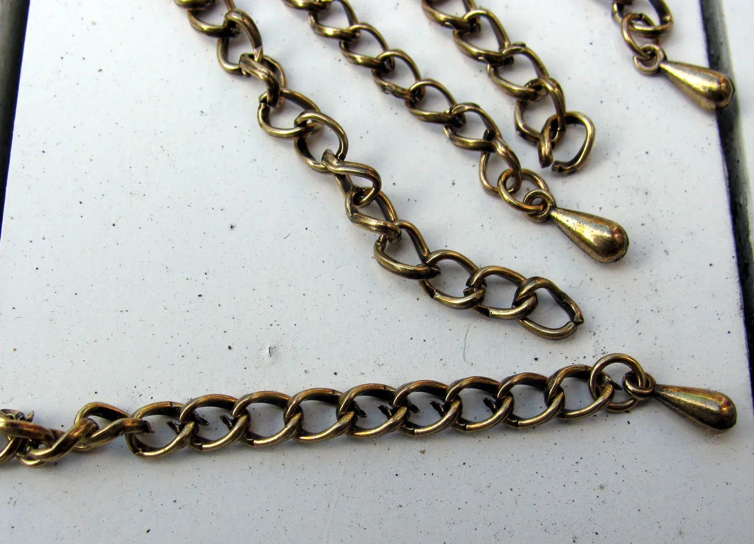 Förlängningskedja Bronsfärgad - med Droppe 5-Pack Grekisk Metall